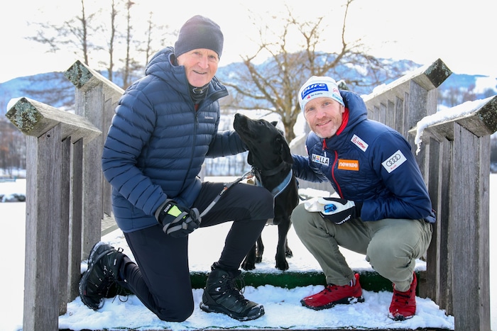 A well-coordinated team: Alfred (left) and Simon Eder with their dog Lina.