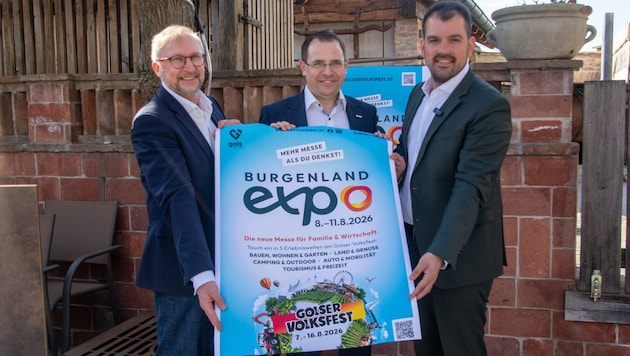 Volksfest- Organisator Dieter Horvath, WK-Direktor Andreas Wirth und Bürgermeister Kilian ...