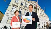 Bürgermeisterin Carmen Jeitler-Cincelli und Ferdinand Schütz, Leiter der Finanzen im Rathaus, ...