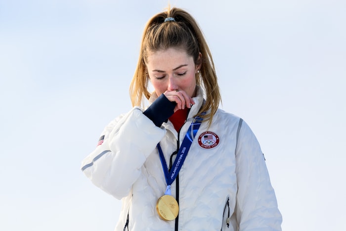 Große Emotionen nach dem Gewinn der olympischen Goldmedaille im Slalom.