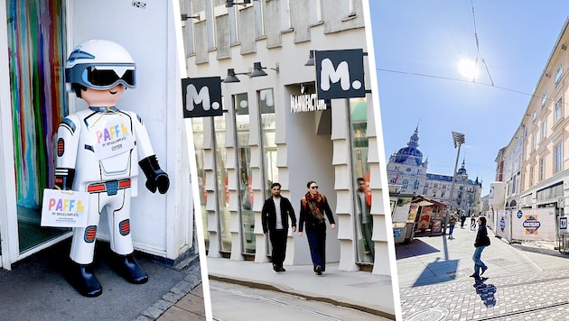 Nächste Woche eröffnen neue Filialen von Brickcomplete (links) und Manufactum (Mitte). Bei ...