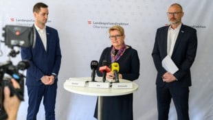 Ermittler Simon Kreutzer, Staatsanwältin Ulrike Breiteneder, Landespolizeichef Andreas Pilsl.