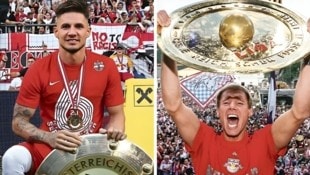 Patrick Farkas (li.) gewann viermal mit Salzburg den Meistertitel, Alex Zickler holte den Teller ...