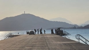 Ein tolles Bild: Der Zweiersteg im Strandbad war zwei Tage Kulisse für den Kinofilm „Pirker“.