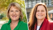 „Gesundheitssystem retten“: Helga Krismer und Silvia Moser.