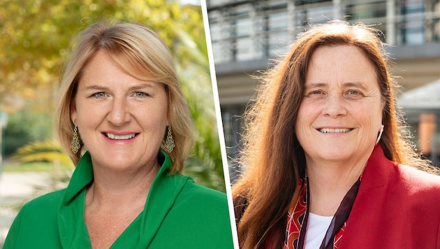 „Gesundheitssystem retten“: Helga Krismer und Silvia Moser.