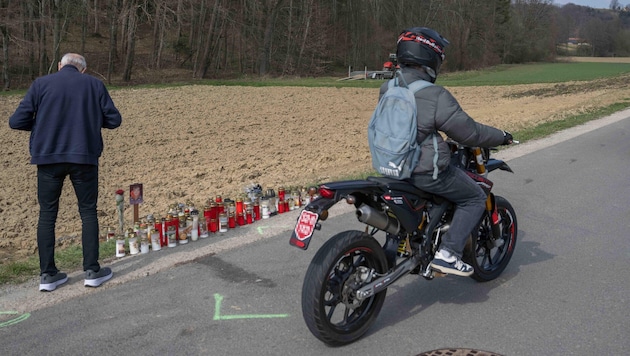 An dieser Stelle auf der Petersdorfstraße, auf der Jugendliche gerne mit ihren Motorrädern ...