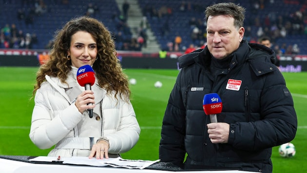 Andreas Herzog an der Seite von Sky-Moderatorin Kimberly Budinsky