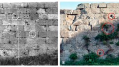 Links ein Foto von 1925 mit den Spuren römischer Bombardierungen, rechts derselbe Ort fast 100 ...