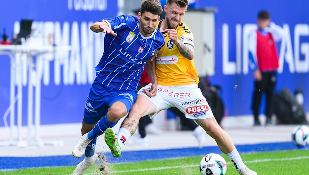 Die Rieder (re. Pomer) sind wahre Linz-Experten (li. Pasic von Blau-Weiß).