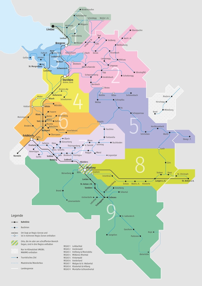 Die neun REGIOS im Überblick.