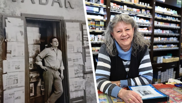 Der Papa vor dem ersten Geschäft, die Tochter an ihrem letzten Arbeitstag