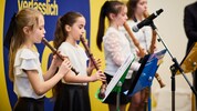 Junge Musikschülerinnen umrahmten die Programmpräsentation der Kulturregion.