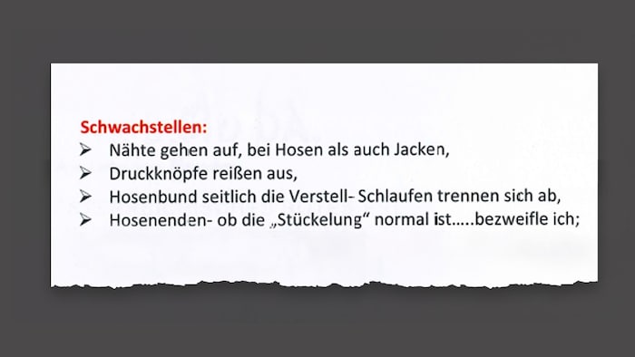 Nur ein kleiner Auszug der Mängel