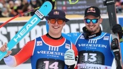 Franjo von Allmen (l.) musste sich am Samstag nur Dominik Paris (r.) geschlagen geben.