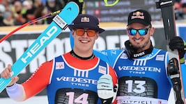 Franjo von Allmen (l.) musste sich am Samstag nur Dominik Paris (r.) geschlagen geben.