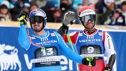 Dominik Paris (l.) gewann auch den Super-G, Vincent Kriechmayr (r.) wurde Zweiter.