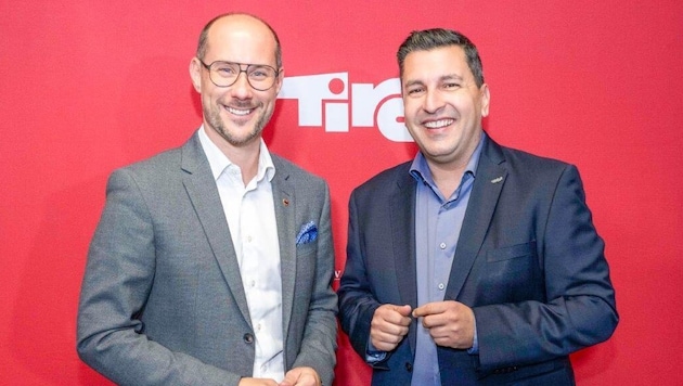 Wirtschafts-Landesrat Mario Gerber (li.) und Marcus Hofer, Chef der Standortagentur Tirol, zogen ...