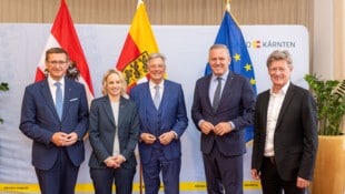 Bei der Sportreferentenkonferenz traf LR Markus Achleitner (ÖVP, links) den Kärntner Kollegen ...