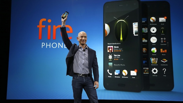 Amazon-Gründer Jeff Bezos bei der Präsentation des Fire Phone im Jahr 2014