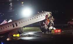Das Flugzeug der Air Canada wurde schwer beschädigt.