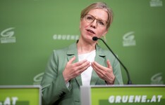Grünen-Chefin Leonore Gewessler ist von der Spritpreisbremse wenig begeistert.