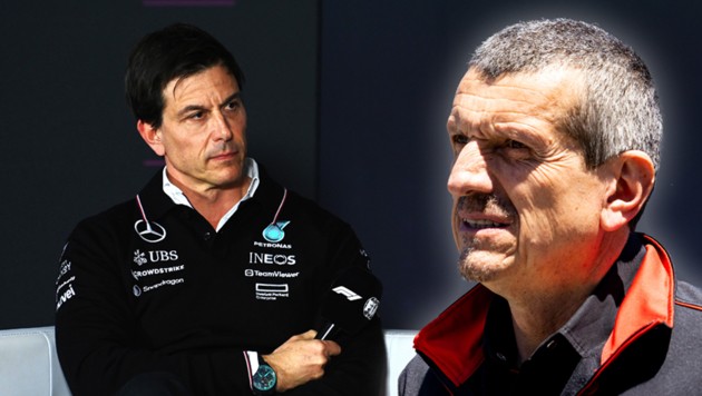 Günther Steiner (r.) hat Toto Wolff (l.) für dessen Aussagen nach Antonellis Premierensieg ...