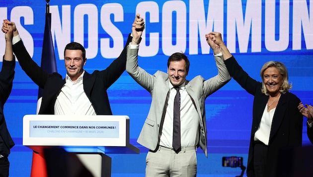 Die Partei Rassemblement National feierte ihre Siege bei den Kommunalwahlen.