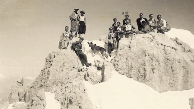 Die Gilde organisierte auch Rennen wie den Goinger-Halt-Lauf 1931: Das Bild zeigt die Rennläufer ...