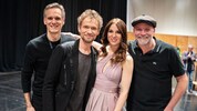 Manager René Voak (li.) mit seinen „Schützlingen“ Thommy Ten &amp; Amélie van Tass beim ...
