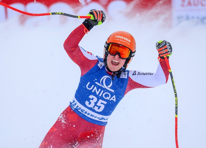 Leonie Zegg jubelte bei ihrem Weltcupdebüt in Zauchensee über ihren ersten Punkt.