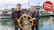 Gemeinsam am Ostbucht-Steuer: Nockis-Star Gottfried Würcher und Mister Matakustix Matthias ...