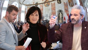 Gebi Mair (Grüne), Birgitz Obermüller (NEOS) und Markus Sint (Liste Fritz, von links).