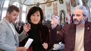 Gebi Mair (Grüne), Birgit Obermüller (NEOS) und Markus Sint (Liste Fritz, von links).