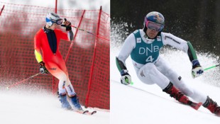 Marco Odermatt (links) ist schon ausgeschieden. Lucas Pinheiro Braathen liegt in Führung! 