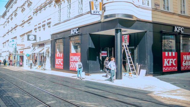 Das „Derflinger-Haus“ wird ab 8. April zum neuen Linzer Fast-Food-Hotspot.