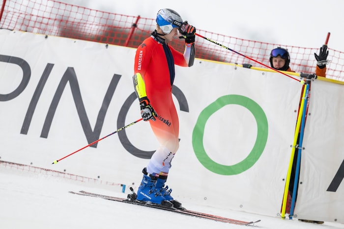 Marco Odermatt was eliminated in the first run.