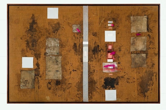 Reliktmontage 1964 auf Jute, 200 x 300cm