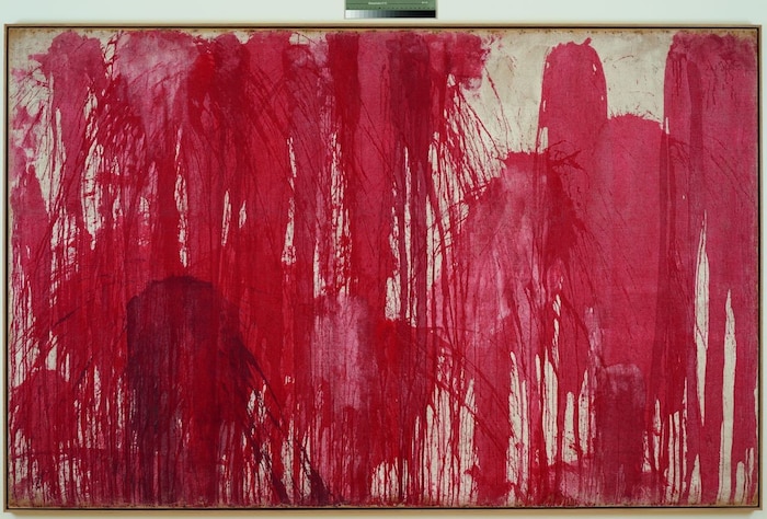 Kreuzwegstation 1962 auf weißgrundierter Jute 191 x 300cm