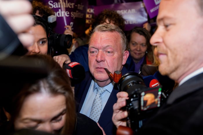 Außenminister Lars Lökke Rasmussen bei der Wahlparty der Moderaternen.