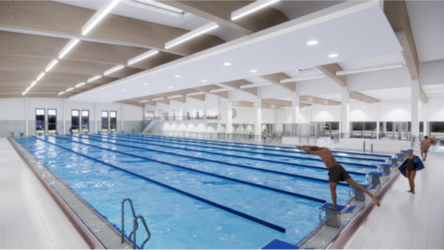 So könnte ein modernes Hallenbad im Flachgau ausschauen.