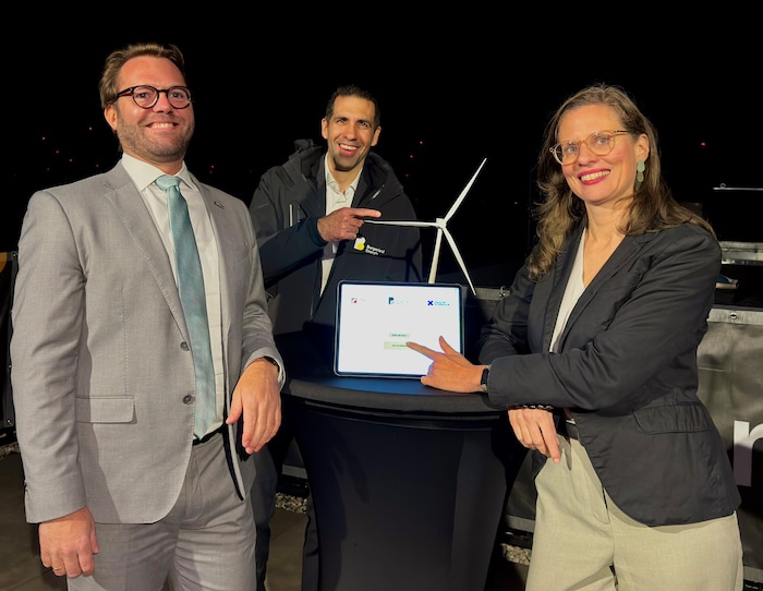 Philipp Piber (Austro Control), Stefan Sharma (Energie Burgenland) und LH-Stv. Anja Haider ...