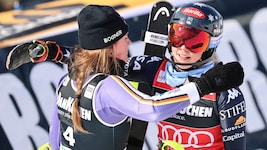 Mit 87 Punkten Vorsprung konnte sich Shiffrin (r.) letztlich gegen Aicher (l.) durchsetzen. 