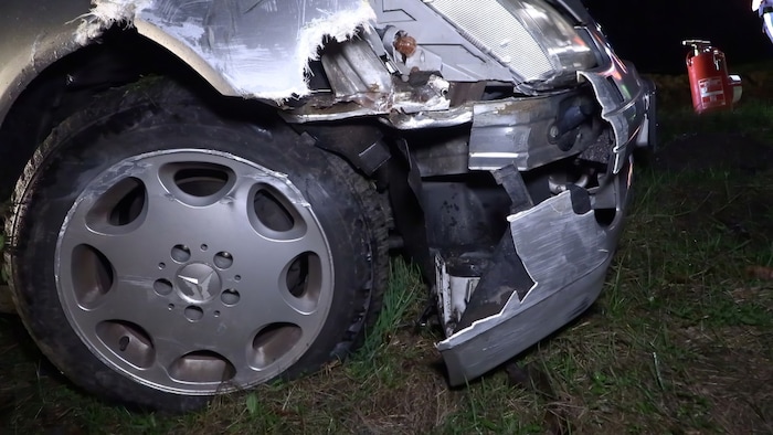 Das geschrottete Auto.