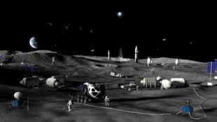 Die geplante Mondbasis (im Bild eine künstlerische Illustration) soll in drei Phasen entstehen.