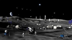 Die geplante Mondbasis (im Bild eine künstlerische Illustration) soll in drei Phasen entstehen.