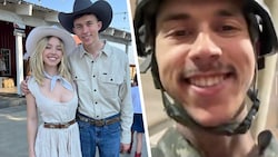 Sweeney mit ihrem Bruder Trent, der bei der US Air Force dient.