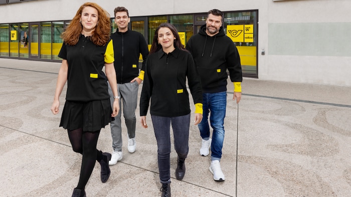 Die neue Dienstkleidung der Filialmitarbeiter, entworfen von Marina Hoermanseder