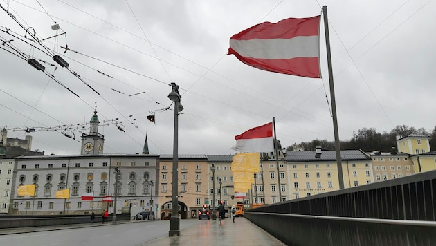 Die Statsbrücke in Salzburg.
