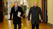 In den Farben getrennt, in Sachen Stadion vereint: die Klub-Präsidenten Christian Jauk (li.) und ...